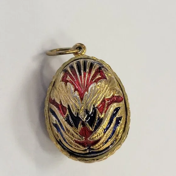 Gold tone on silver Enamel Owl Pendant/Charm - Picture 2 of 3